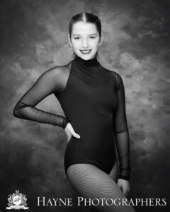 Hayne Photographers Dance Black and White Head Shot